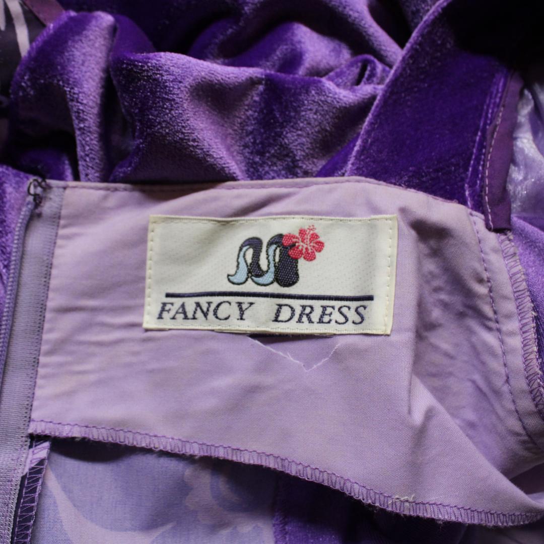 【フラダンス衣装】パープル FANCY DRESS ワンピース ドレス フリル