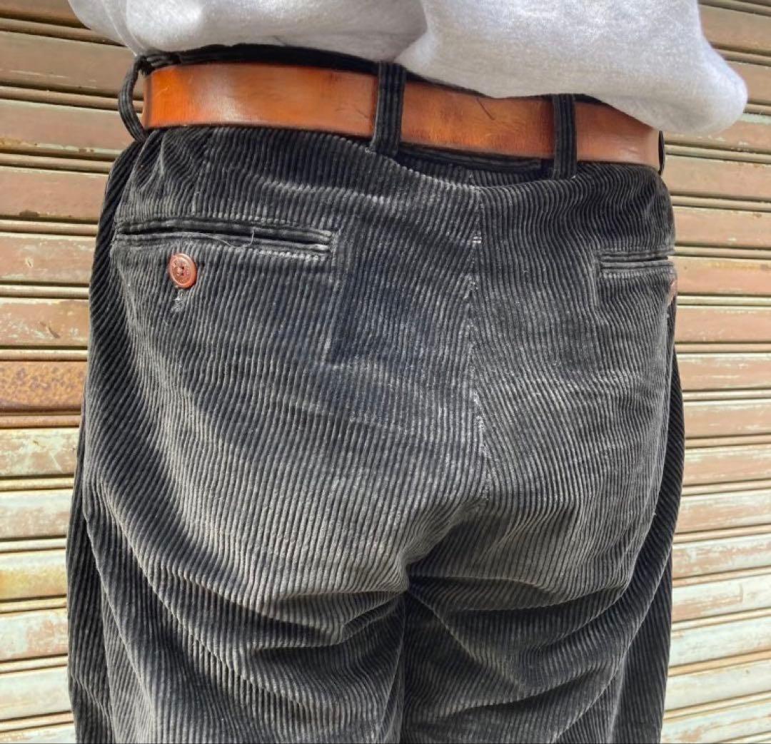 90s nautica ノーティカ コーデュロイパンツ ブラック 2タック