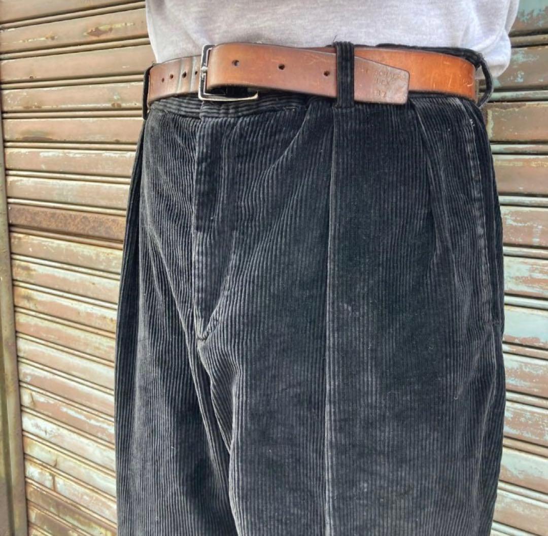 90s nautica ノーティカ コーデュロイパンツ ブラック 2タック