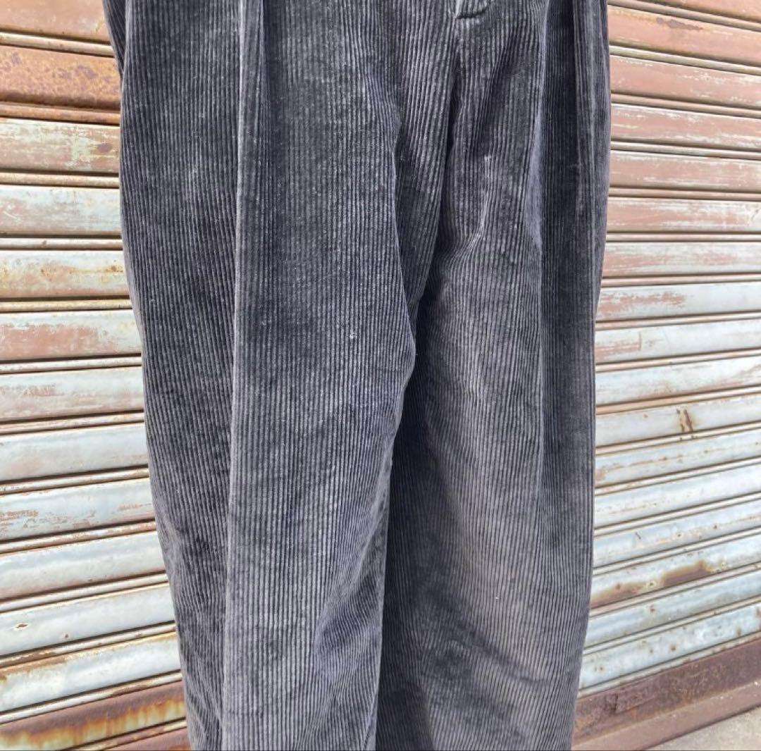 90s nautica ノーティカ コーデュロイパンツ ブラック 2タック