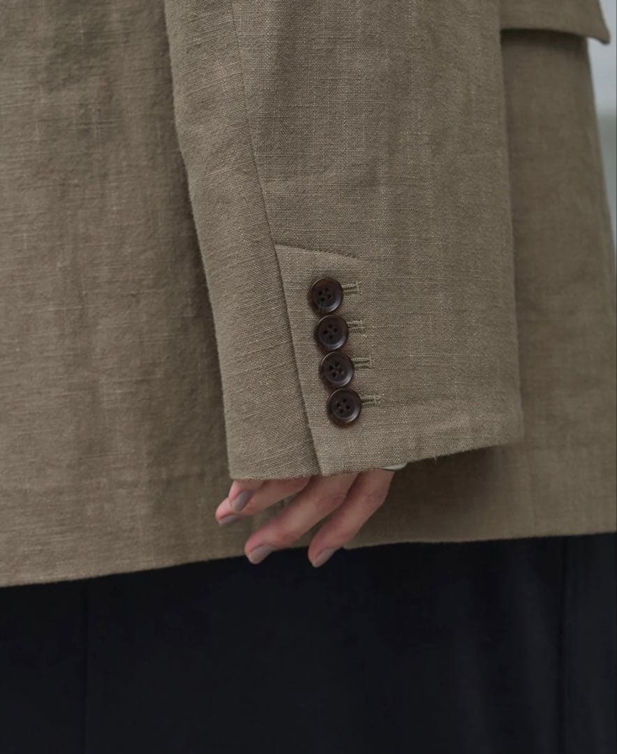 crewre コットンリネンシングルジャケット サイズ1 sand brown