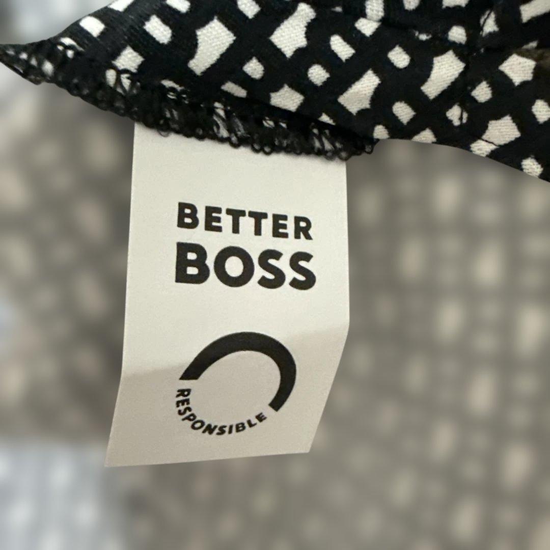新品未使用 BOSS モノグラムシャツワンピース 長袖 ブラックホワイト