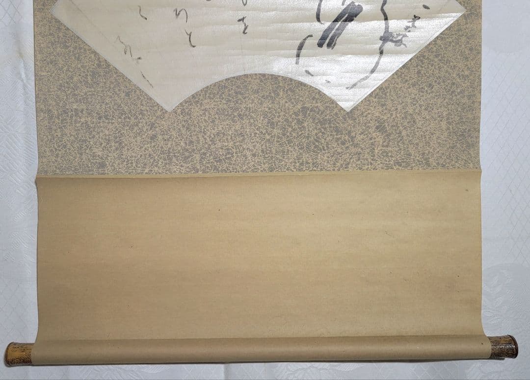 小林一茶　工藝画　名月の句　俳画　扇面　製作時共箱　俳人　書画、骨董品、美術品