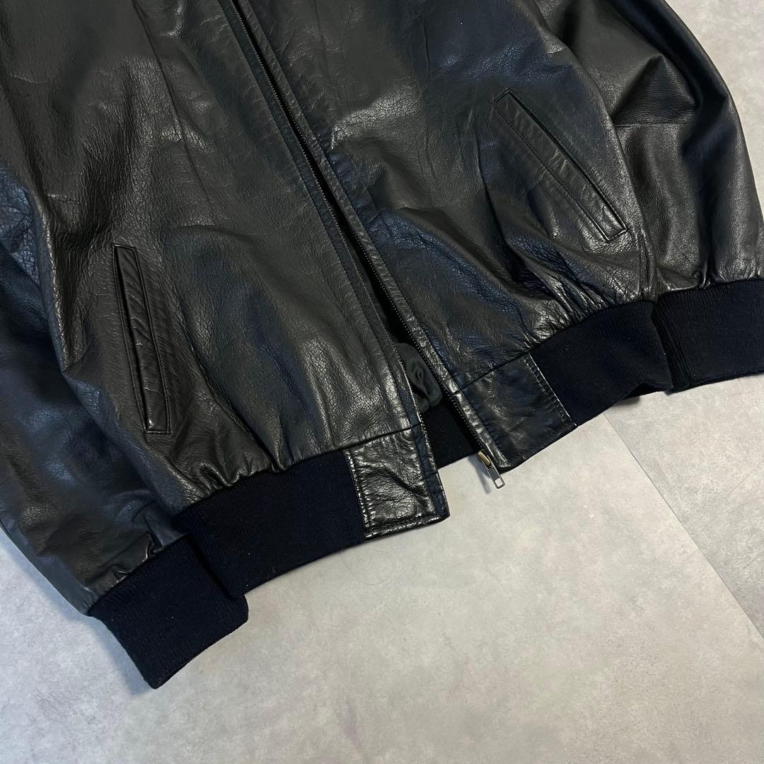 レザージャケット　a-2 革ジャン　LUAU 90s古着　本革　ブラック　短丈