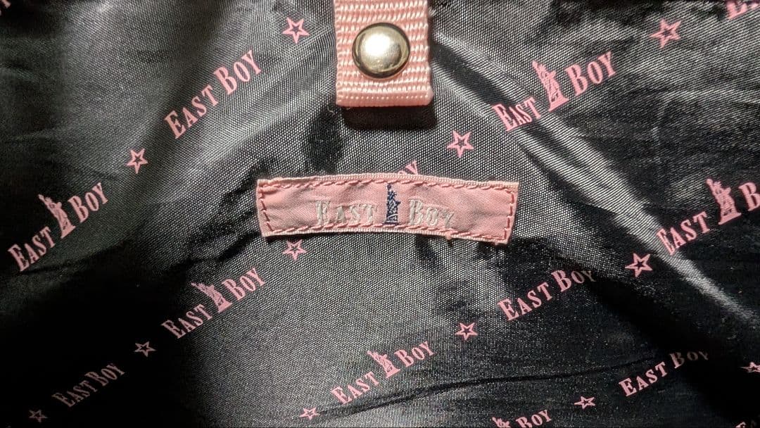 美品 EASTBOY スクールバッグ 黒 ブラック 桜女神　ピンク