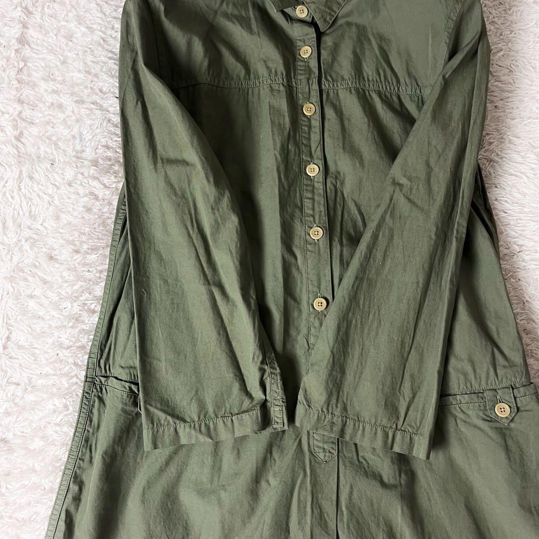 マーガレットハウエル シャツワンピース ロング MHL ベルト カーキ M