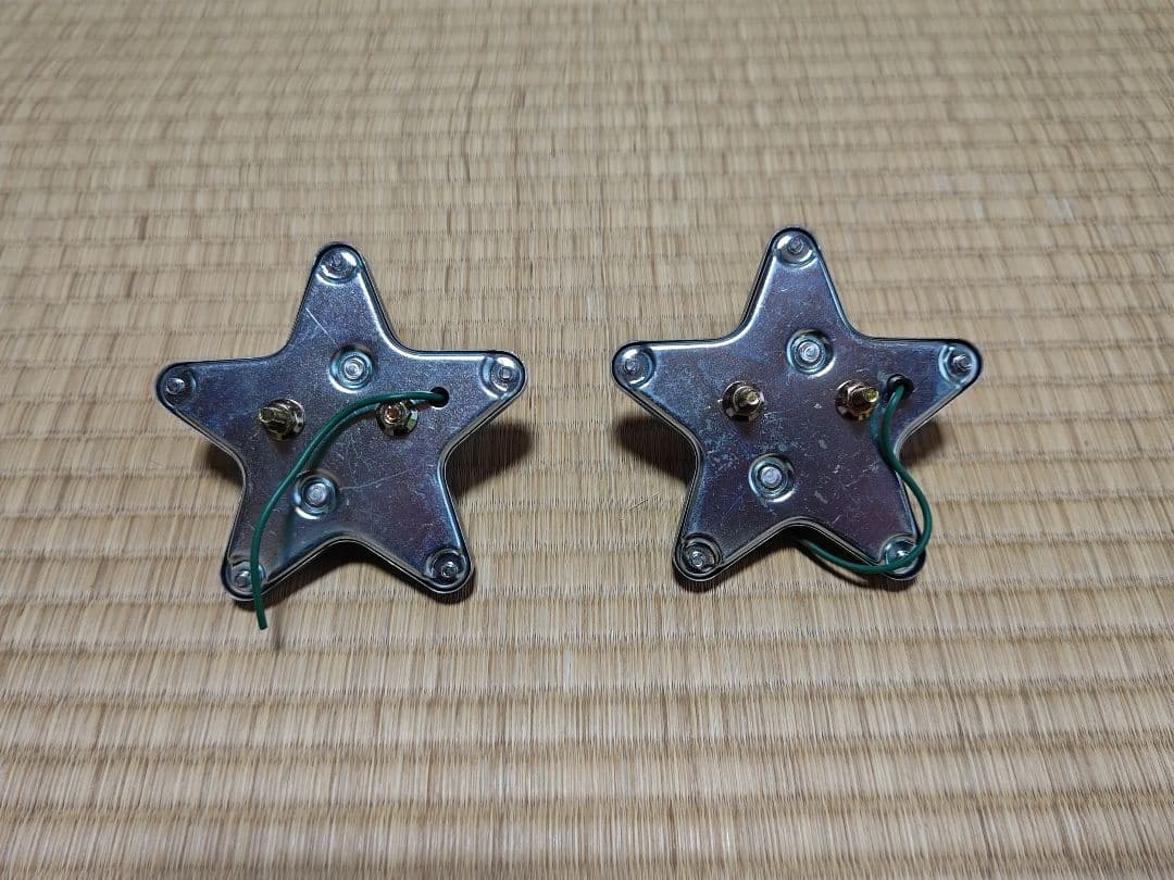 星型マーカーランプ青ガラス製(当時物)✕2