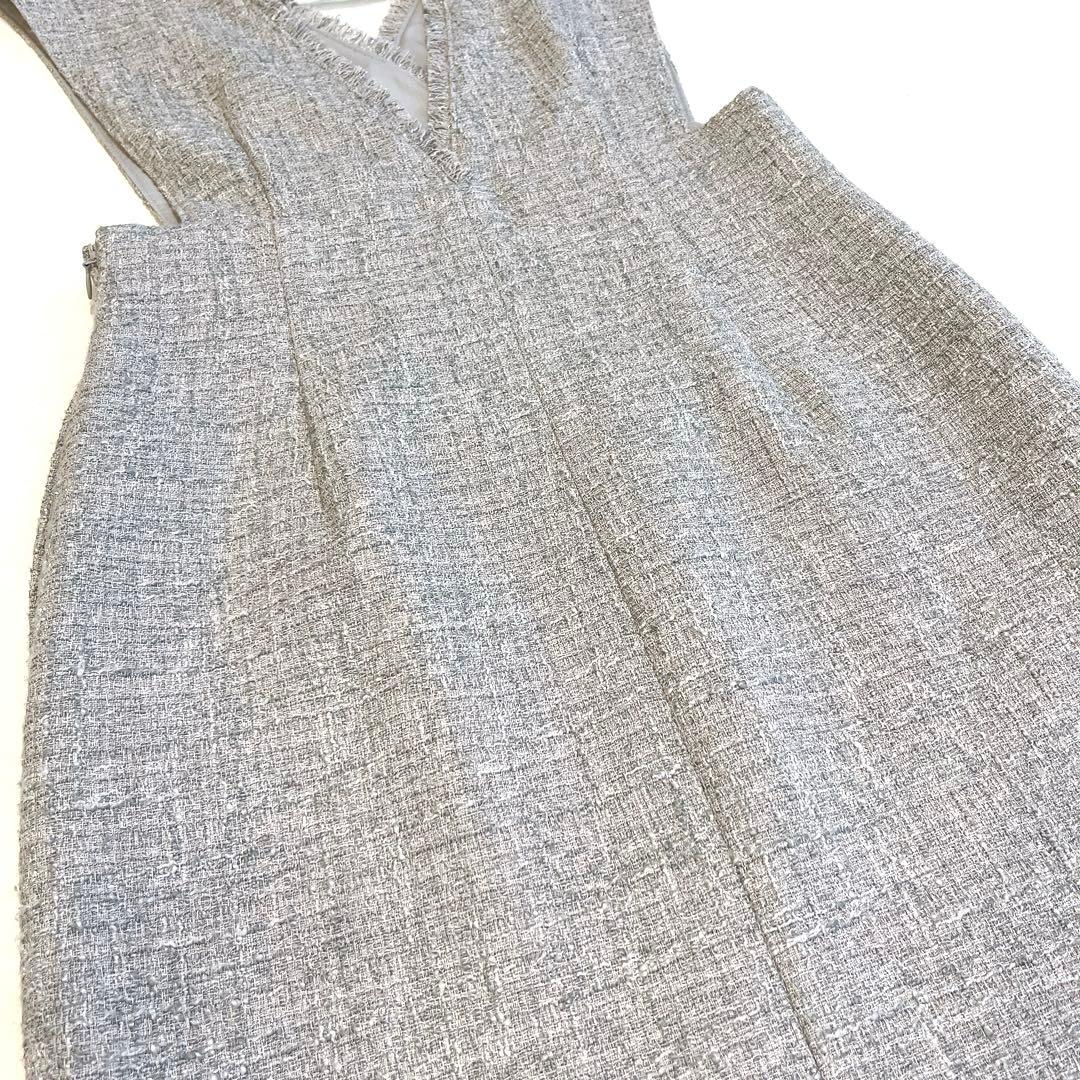 Apuweiser-riche ラップツイードジャンスカ　1 ライトグレー　美品