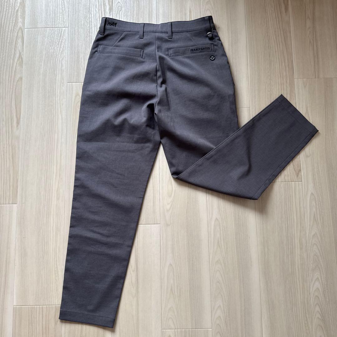 現行モデル　パーリーゲイツ　パンツ　S〜M相当　グレー　テーパード　タック入　3