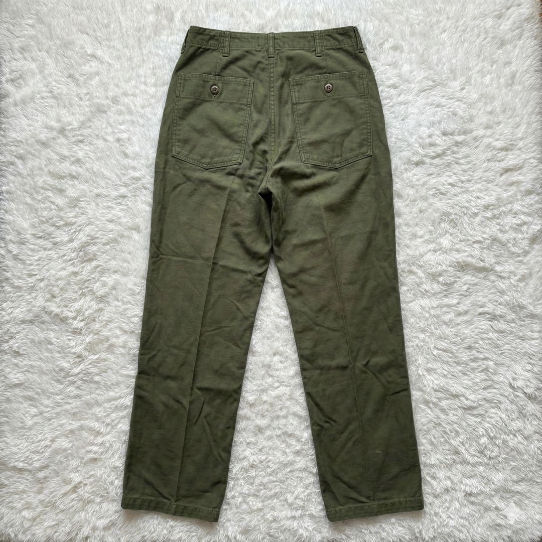 【70s米軍実物】OG-107 ベイカーパンツ コットンサテン 34×33