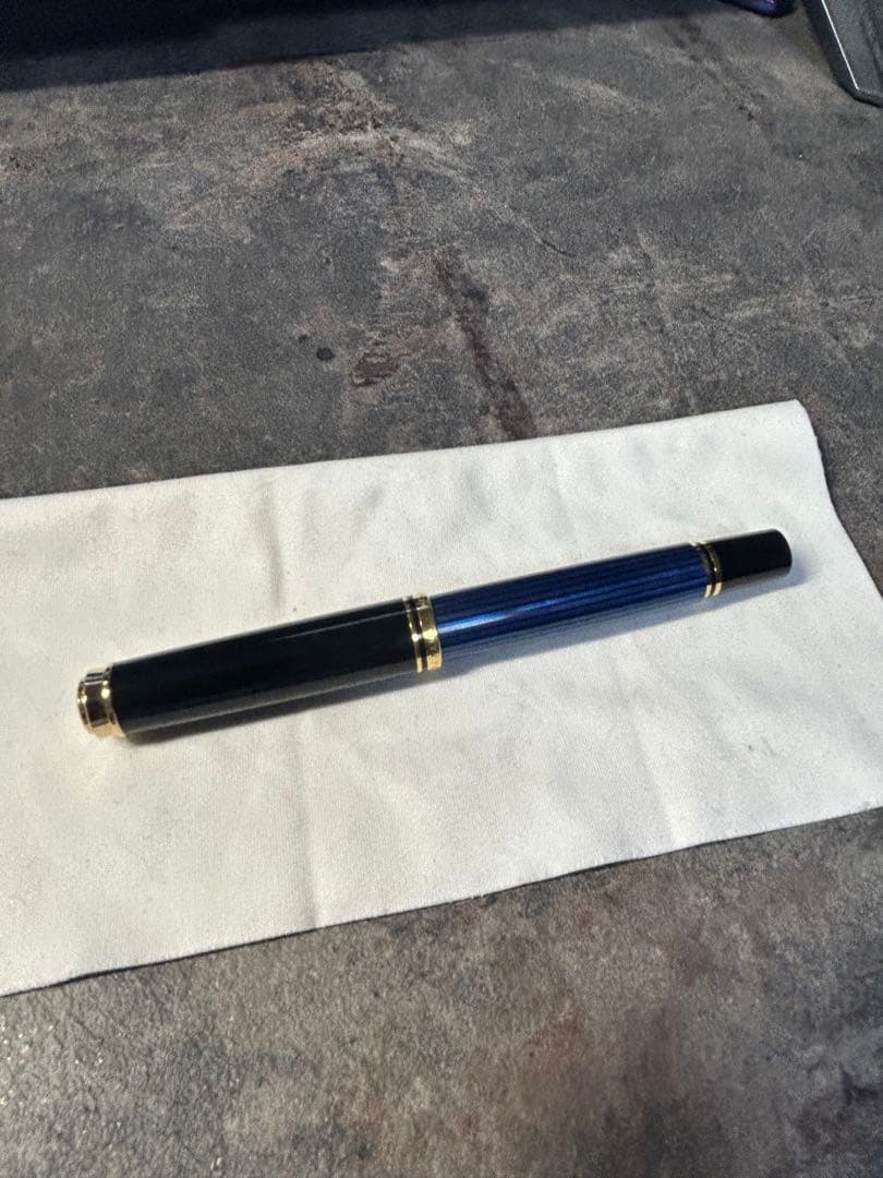 Pelikan M400青縞　14金F(細字) オレンズネロ0.3、グラフギア赤