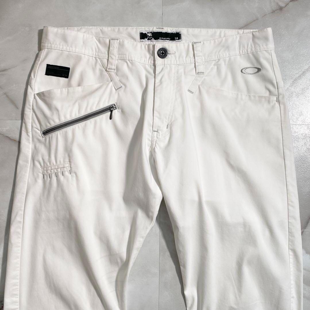 A16522 オークリーゴルフ 17ss メンズ スカル ロングパンツ 白W34