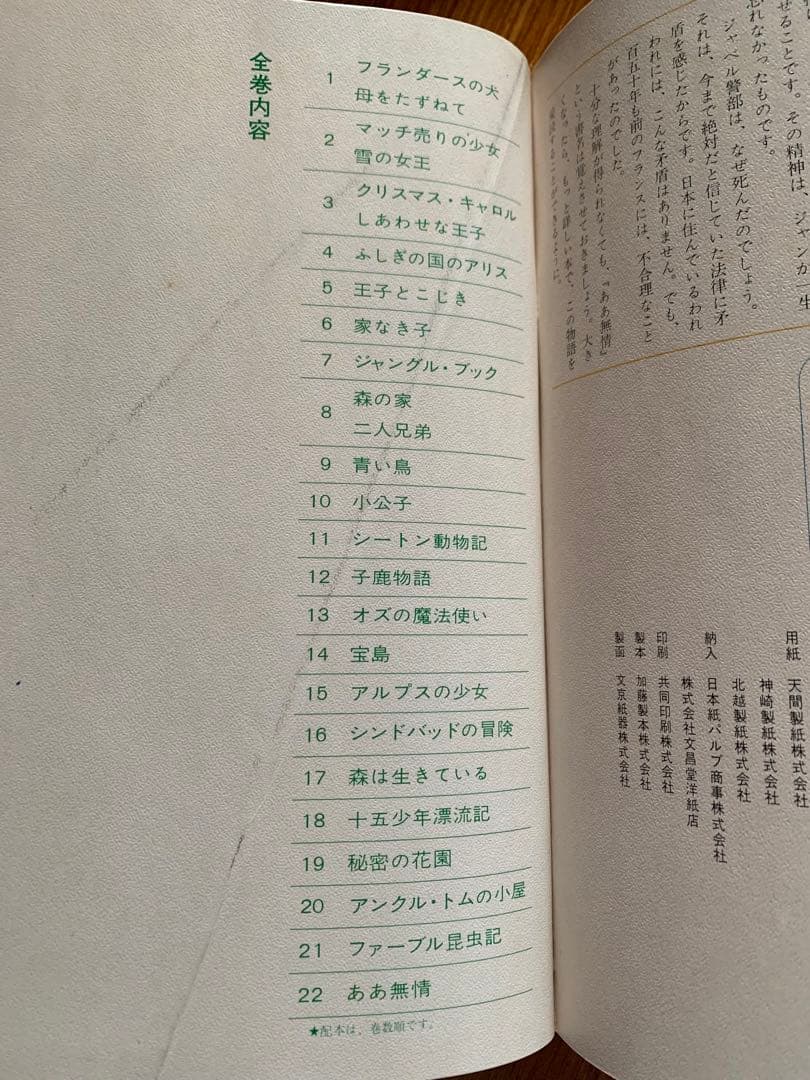 世界の名作22巻　　　まとめ売り
