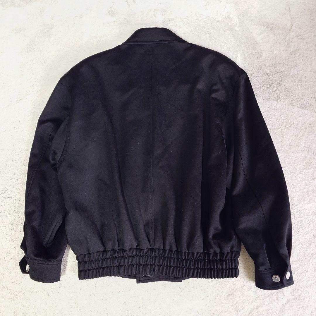 BLACK PIA ウール　短丈　ダブルライダース　刺繍　ライカ　Lサイズ 黒