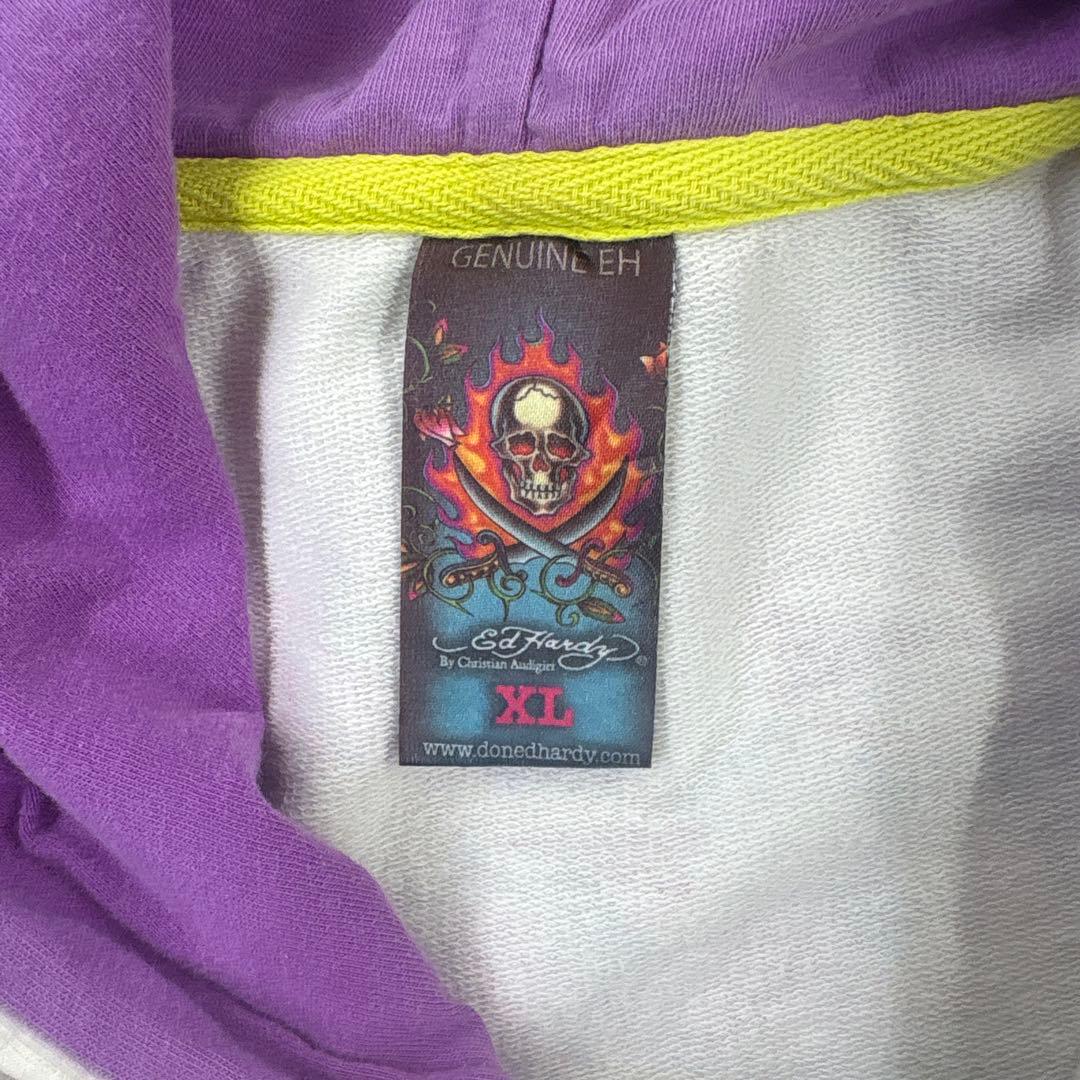 Ed Hardy XL パーカー フラワー スカル