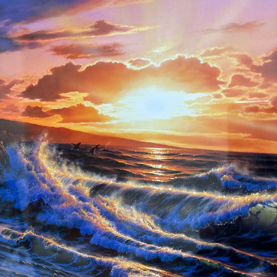 c*1様 ラッセン　ロマンスオブザシー　額装品　アート　ハワイ　風景画　夕日　海