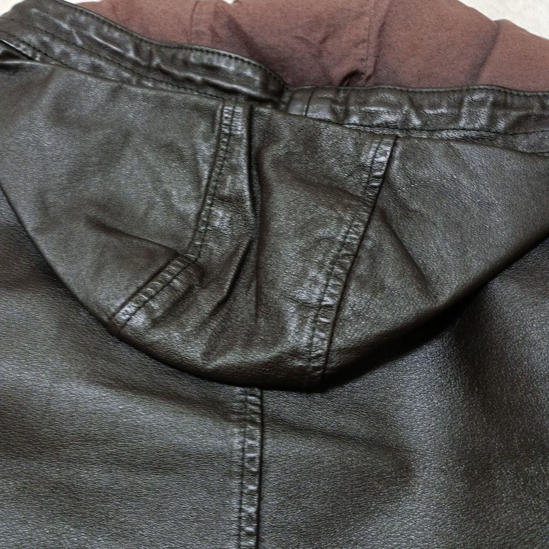 エドウィン EDWIN ラムレザー レザージャケット M 羊革 本革 フード 茶
