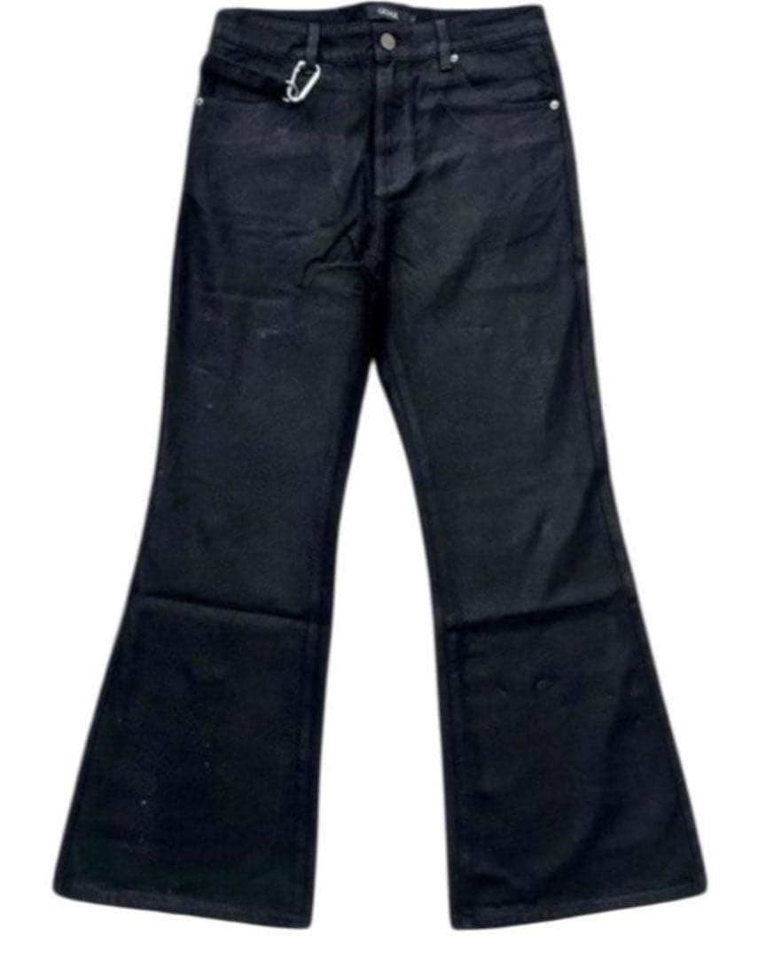 即発goar.archive strapped flare oil pants