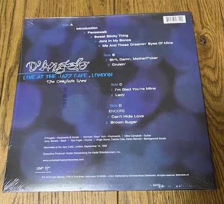 洋楽 D'Angelo - Live At The Jazz Cafe London