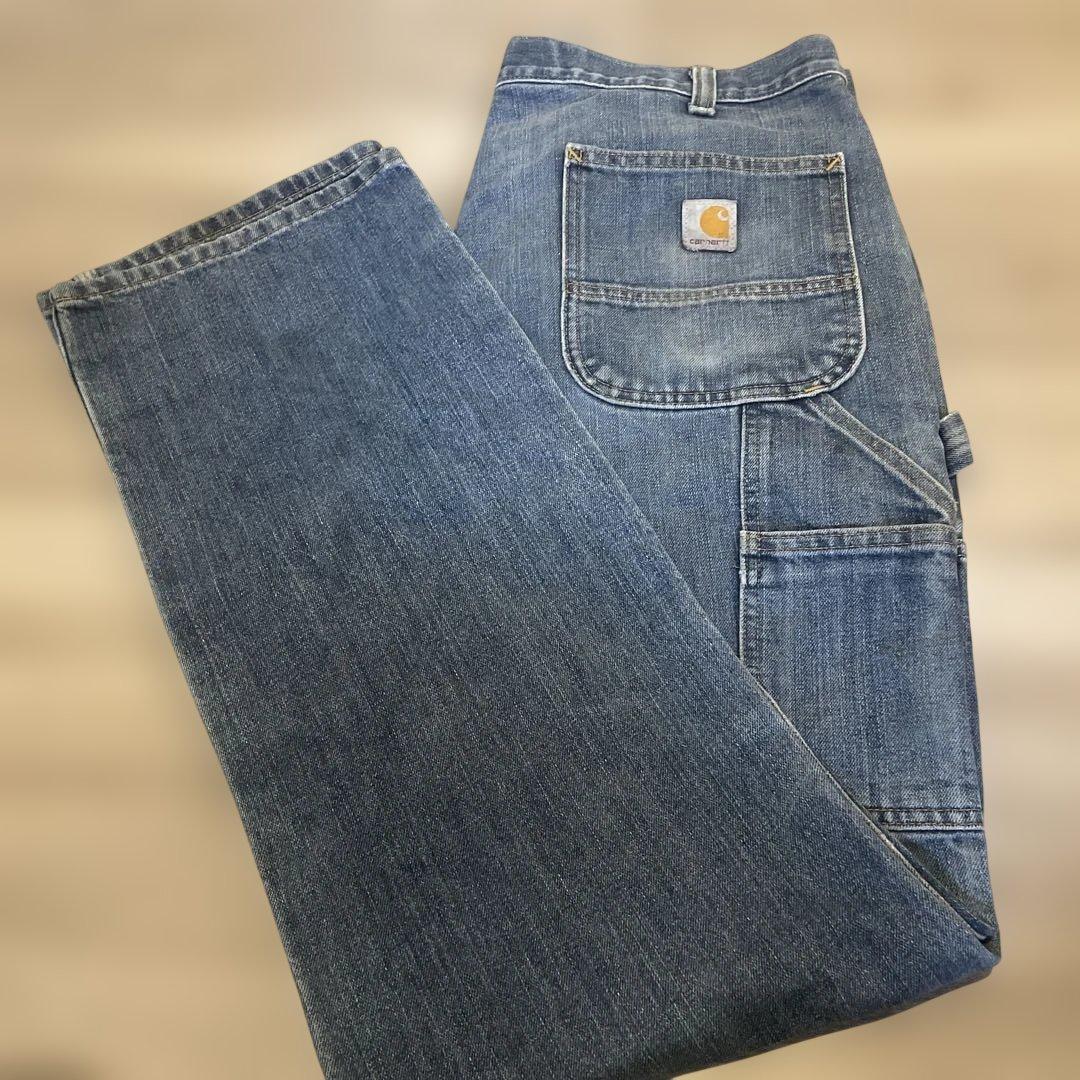 メキシコ製Carhartt デニムブルー ペインターパンツ 38X34