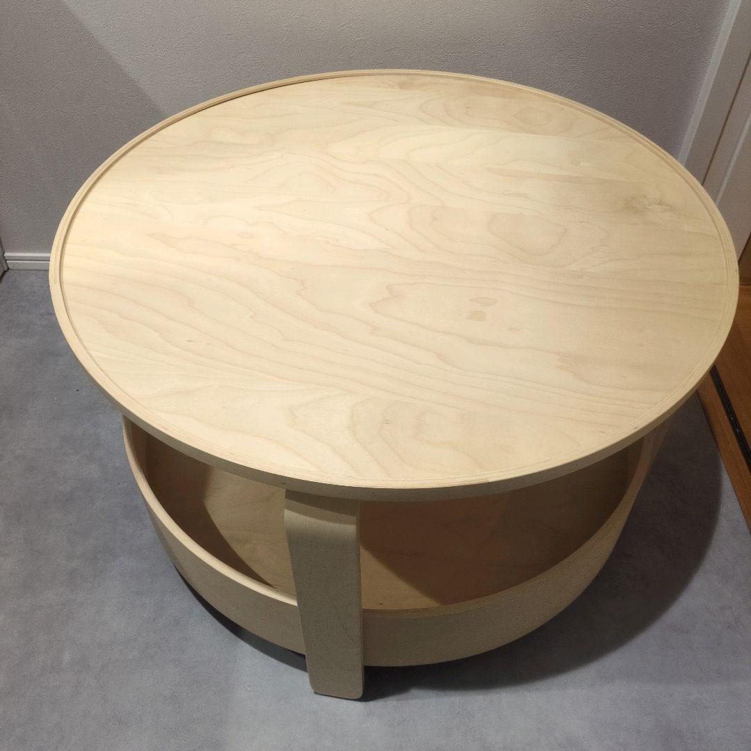 【美品】イケア IKEA ボルゲビー BORGEBY ローテーブル 丸型 木製