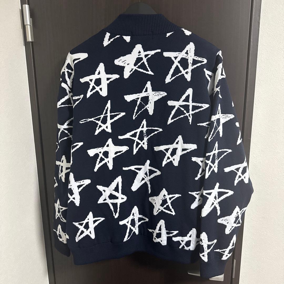 LOUDMOUTH 星柄ジャケット XXL ネイビー　防寒　ニット　ゴルフ