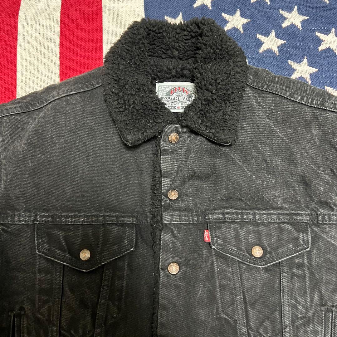 USA製Levi's 90s サルファブラックボアジャケット シェルパ