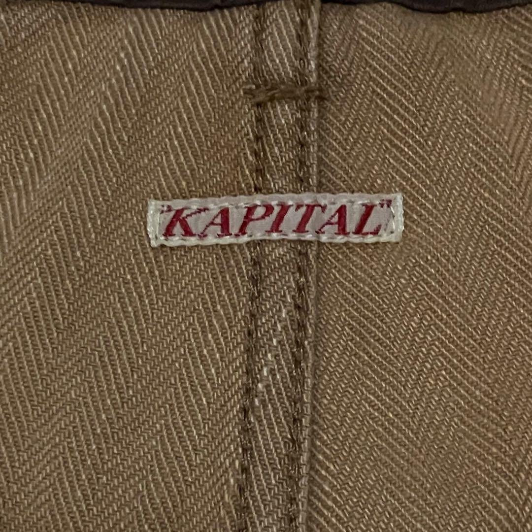 【希少アーカイブ】KAPITAL 鹿革切替 ヘリンボーンワークパンツ日本,岡山