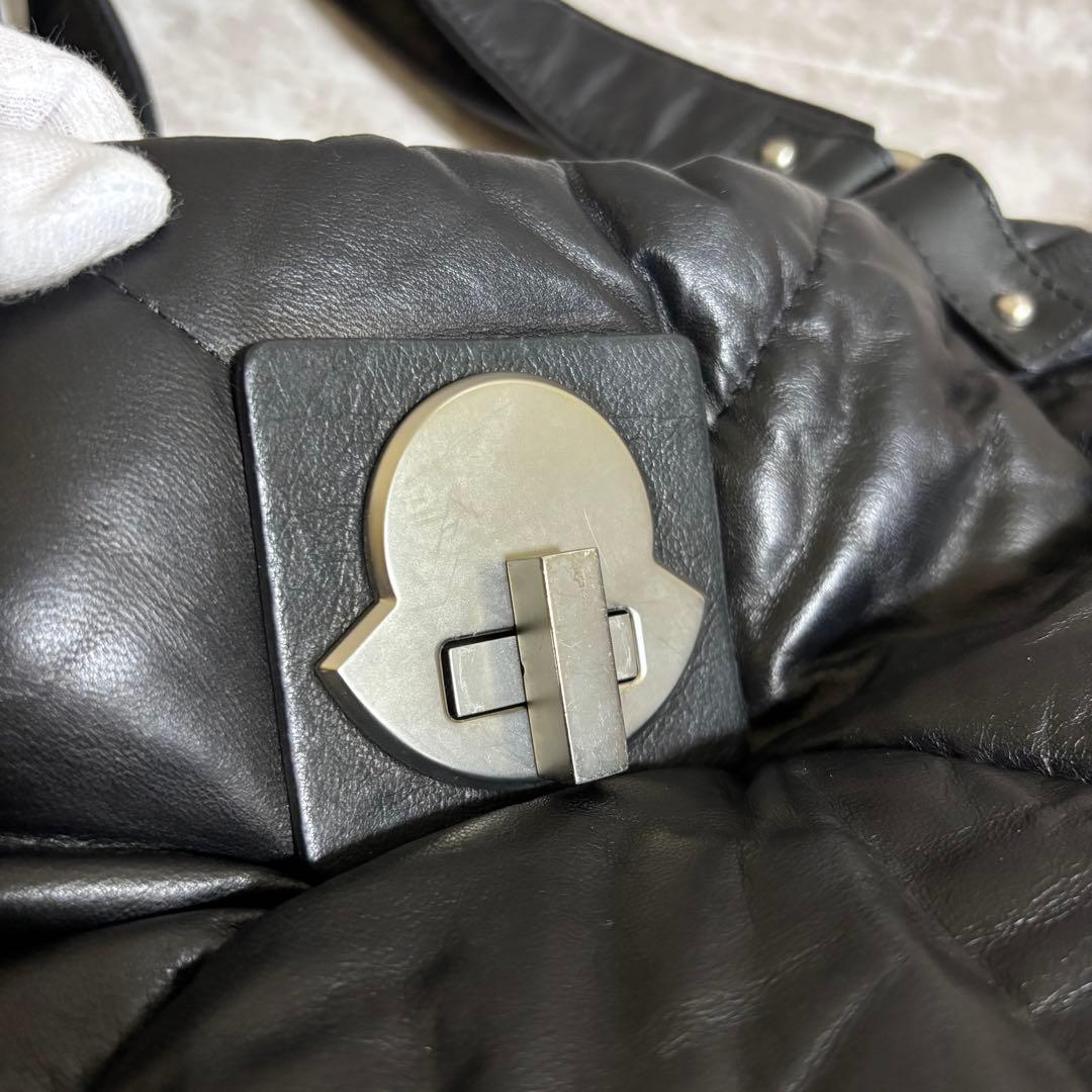 H316 MONCLER キルティング　トートバッグ　ダウン　ブラック　男女兼用