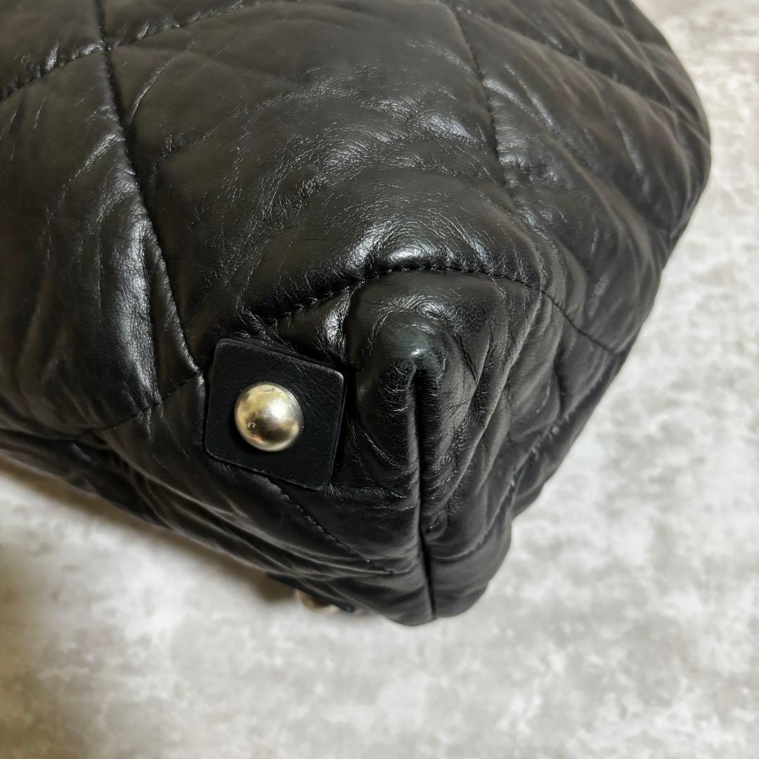 H316 MONCLER キルティング　トートバッグ　ダウン　ブラック　男女兼用
