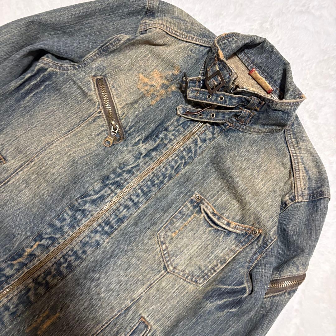 00s y2k denim jacket gimmick grunge ギャル男
