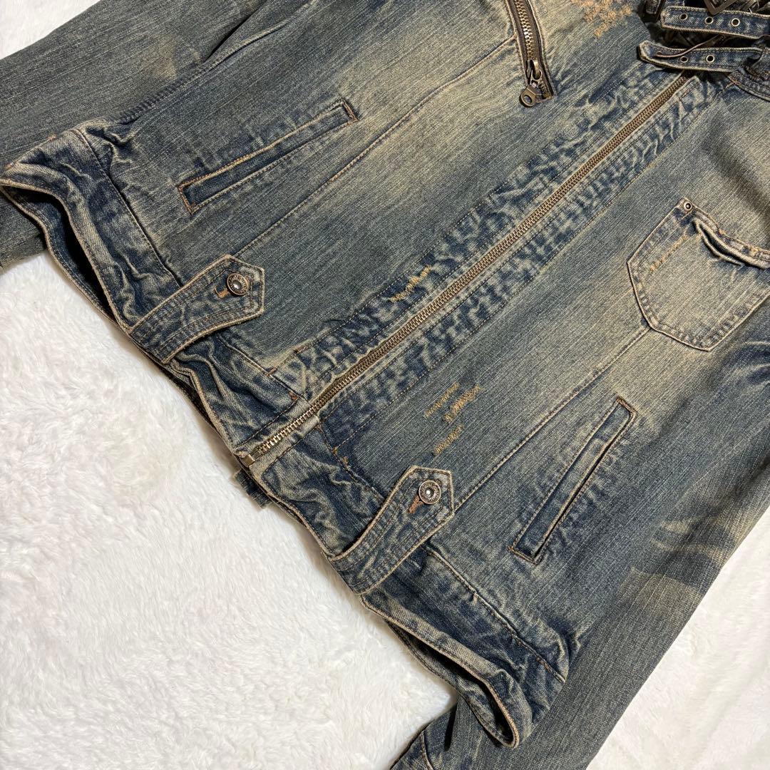 00s y2k denim jacket gimmick grunge ギャル男