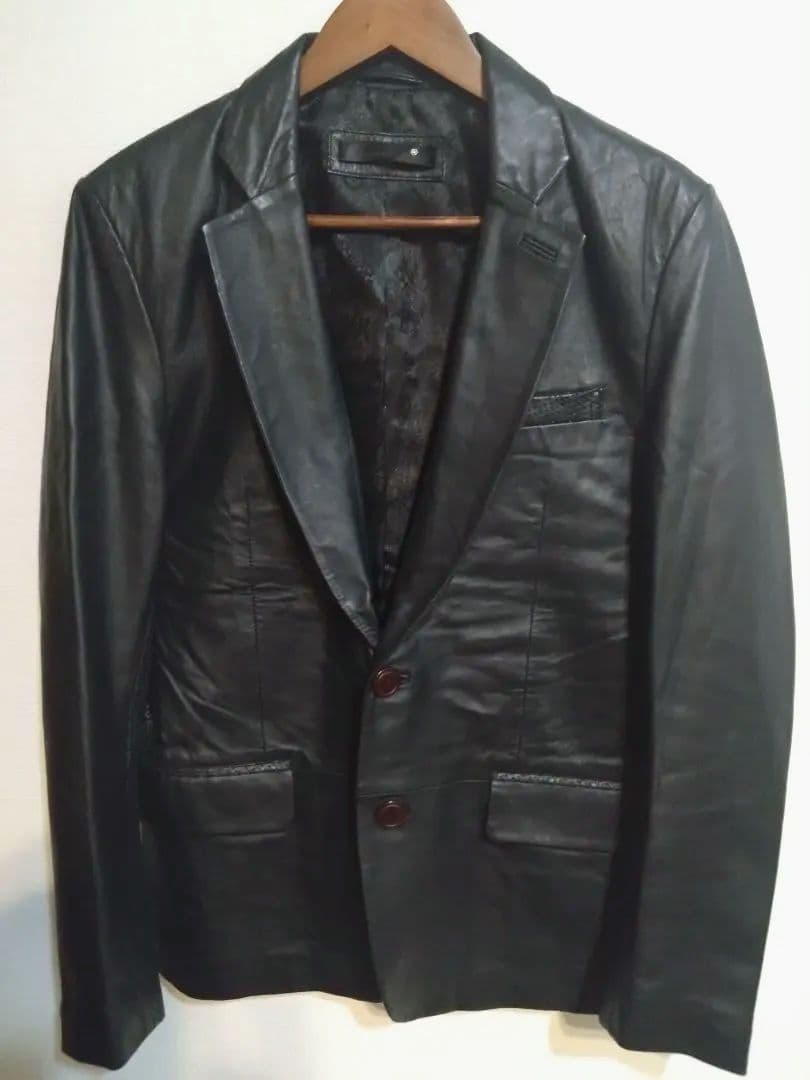 ★新品未使用 Liugoo Leathers ブラックレザーテーラードジャケット