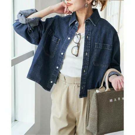 Spick&Span　ショートデニムシャツ