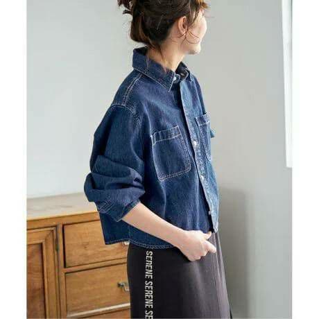 Spick&Span　ショートデニムシャツ