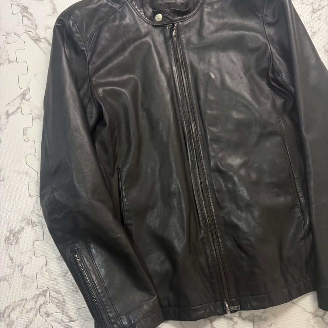 Lsize/極美品✨ Lui's シングルライダース ラムレザー 羊革 黒