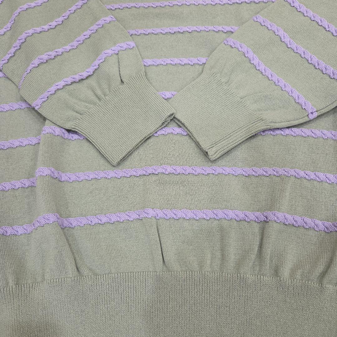 未使用タグ無LANVIN SPORT ラベンダー長袖ポロ40&綿春セーター 40