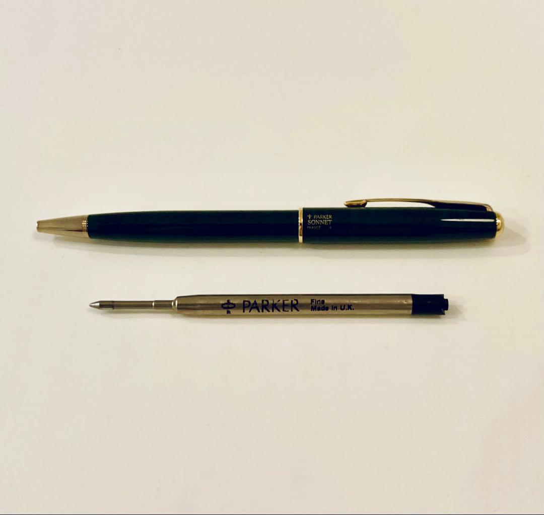 フランス製◆パーカー高級ボールペン ソネットグリーンGT PARKER 廃盤希少