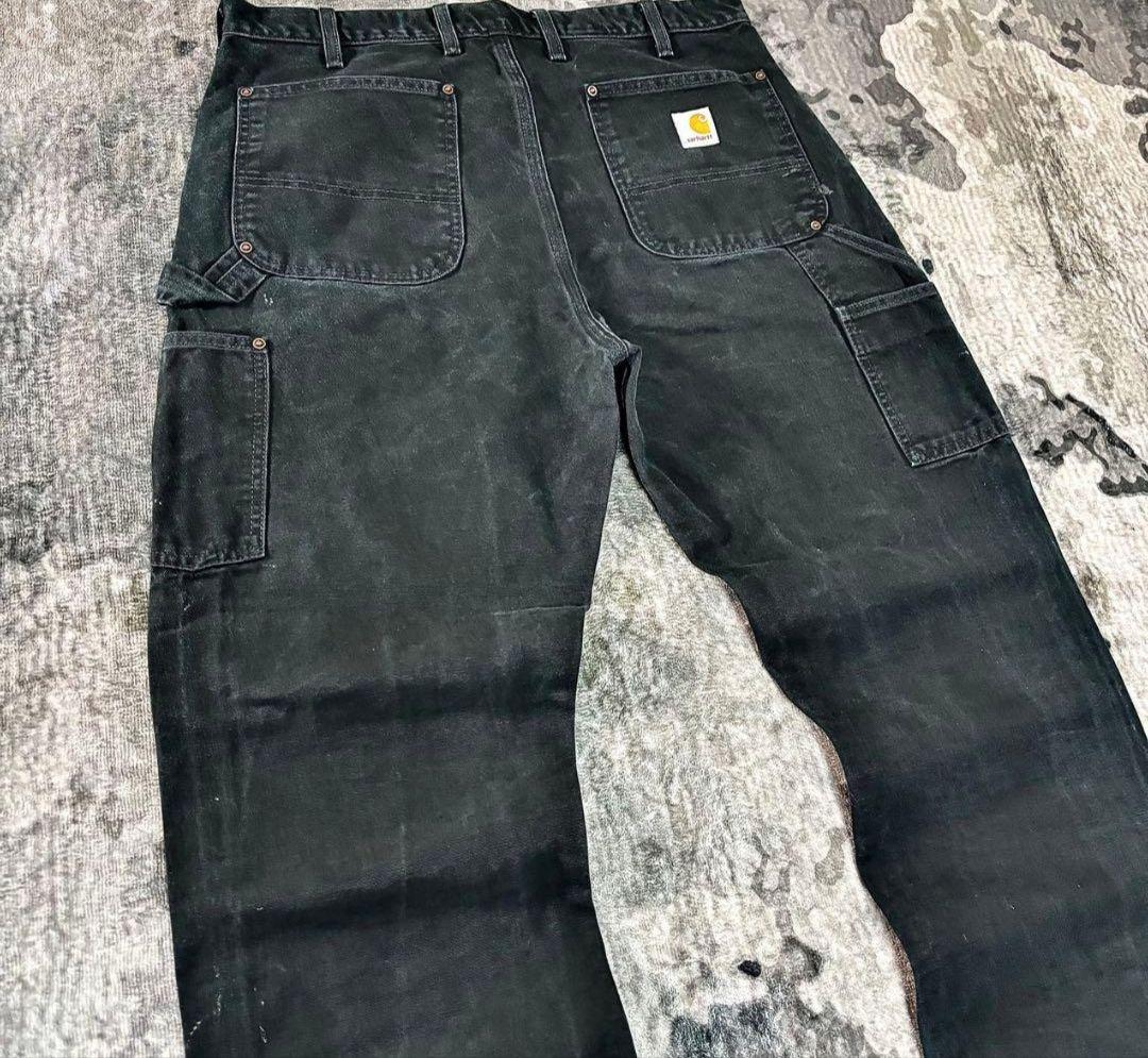 超スペシャル 状態◎ ブラックフェード ダック地 厚手 ゆるだぼ 一点物 美品
