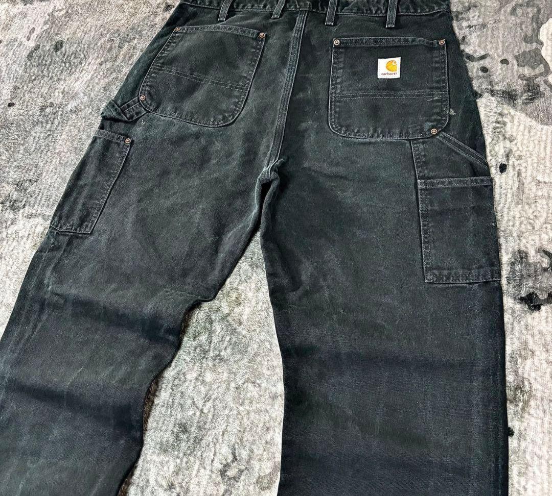 超スペシャル 状態◎ ブラックフェード ダック地 厚手 ゆるだぼ 一点物 美品