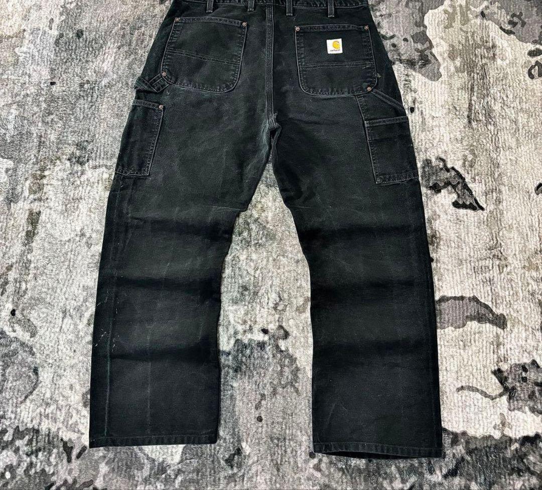 超スペシャル 状態◎ ブラックフェード ダック地 厚手 ゆるだぼ 一点物 美品