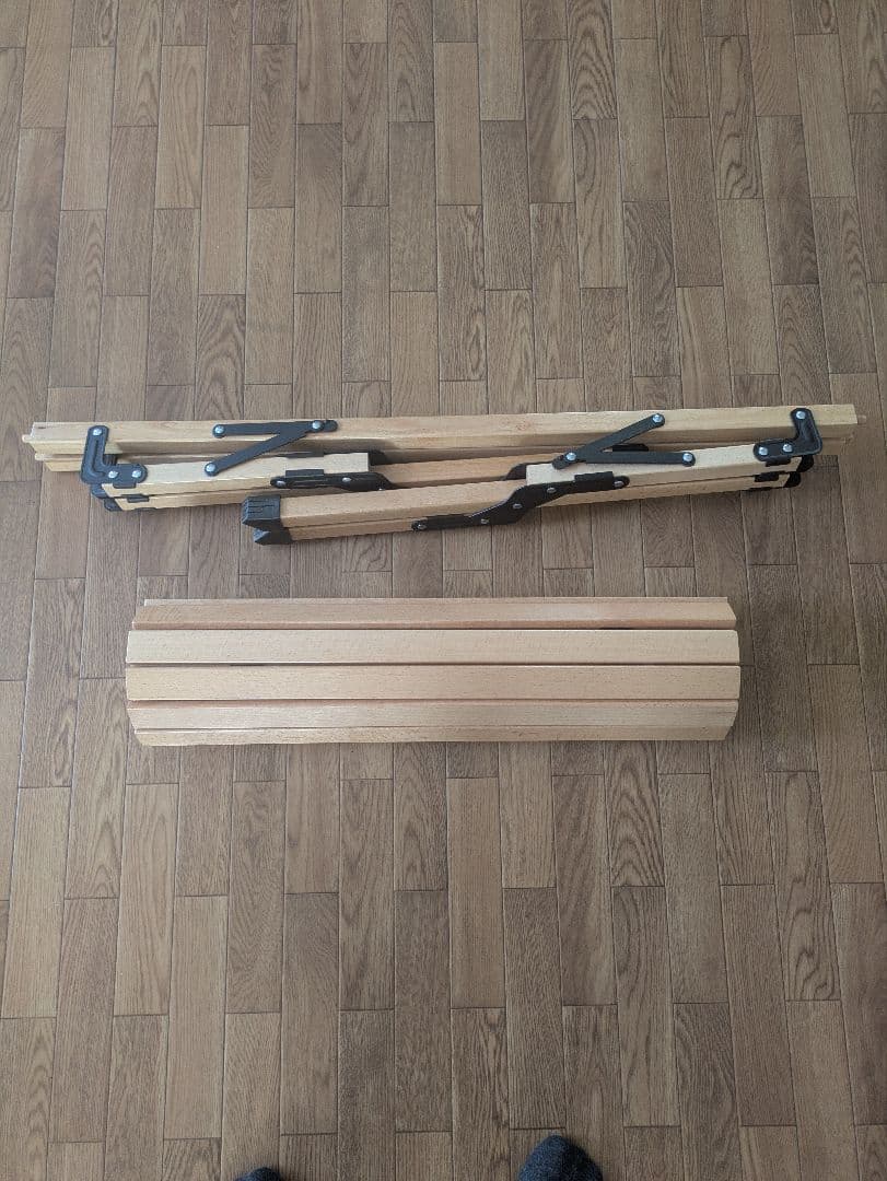 FIELDOOR ウッドロールテーブル 収納バッグ付 キャンプ アウトドア