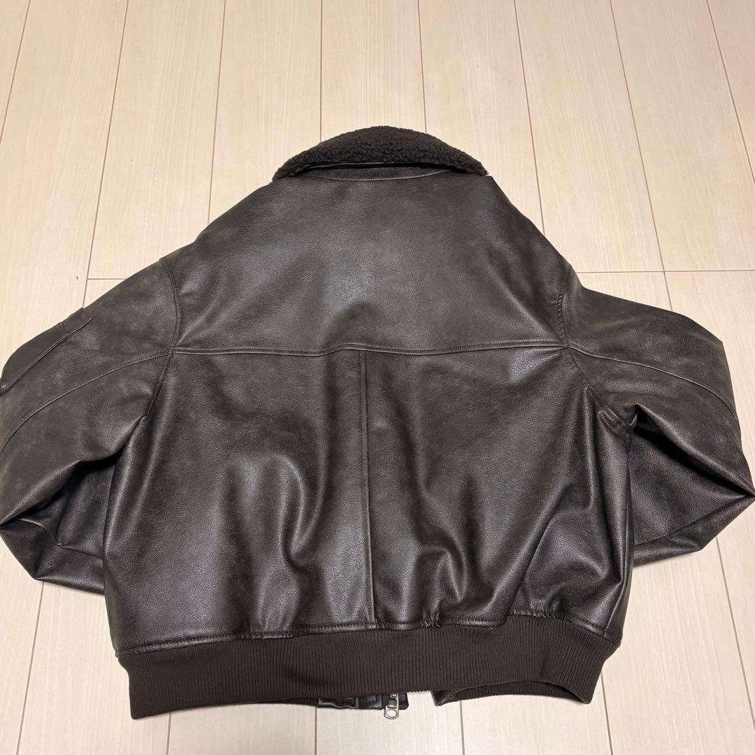 ZARA フェイクレザージャケット取り外し可能な襟付きジャケット　Mサイズ