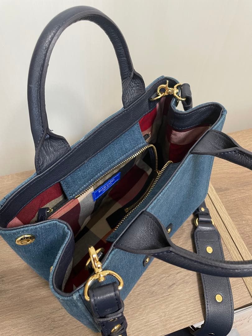 ブルーレーベルクレストブリッジ　2wayバッグ デニム×ネイビー