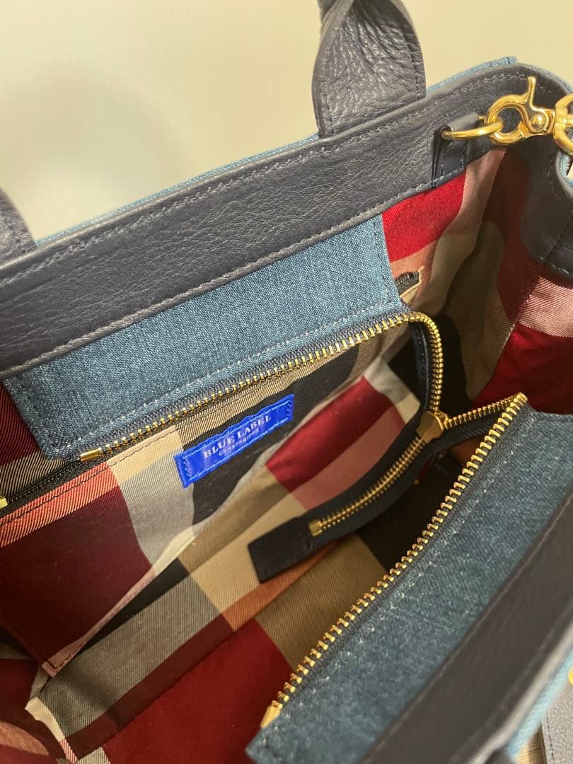 ブルーレーベルクレストブリッジ　2wayバッグ デニム×ネイビー