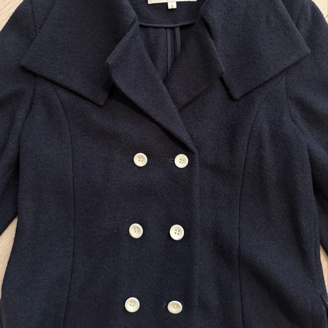 AKIRANAKA ネイビー ダブルブレストウールシャツ　美品