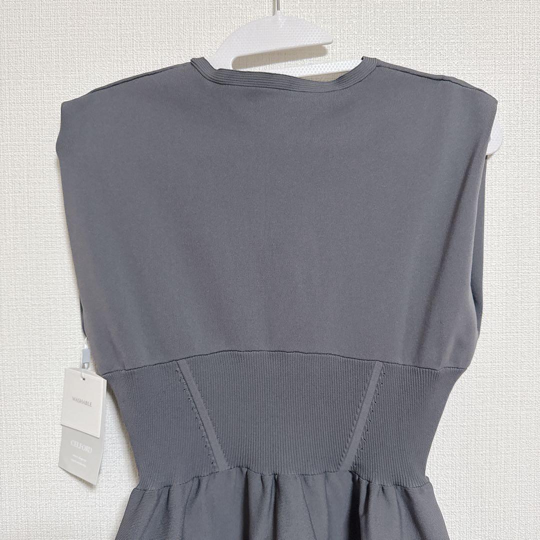 美品　CELFORD コルセットデザイン　ノースリーブ　ニット　ワンピース