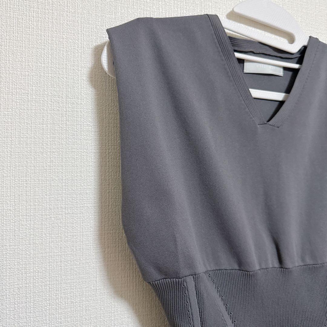 美品　CELFORD コルセットデザイン　ノースリーブ　ニット　ワンピース