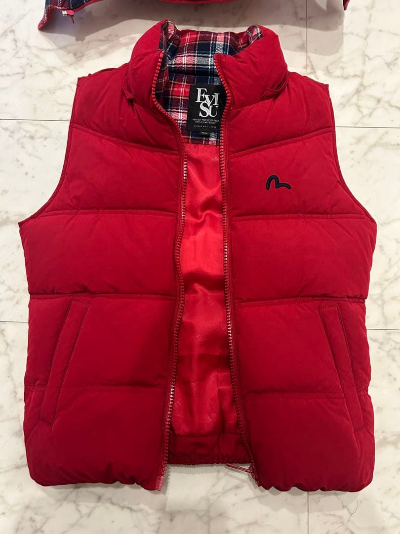 ダウンベスト エビス evisu M ダウンジャケット パーカー デニム