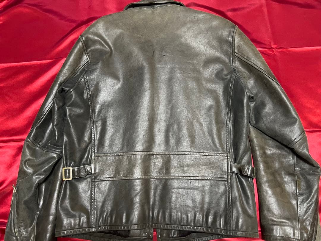 【牛革】AVIREX アヴィレックス レザージャケット シングル 黒 M